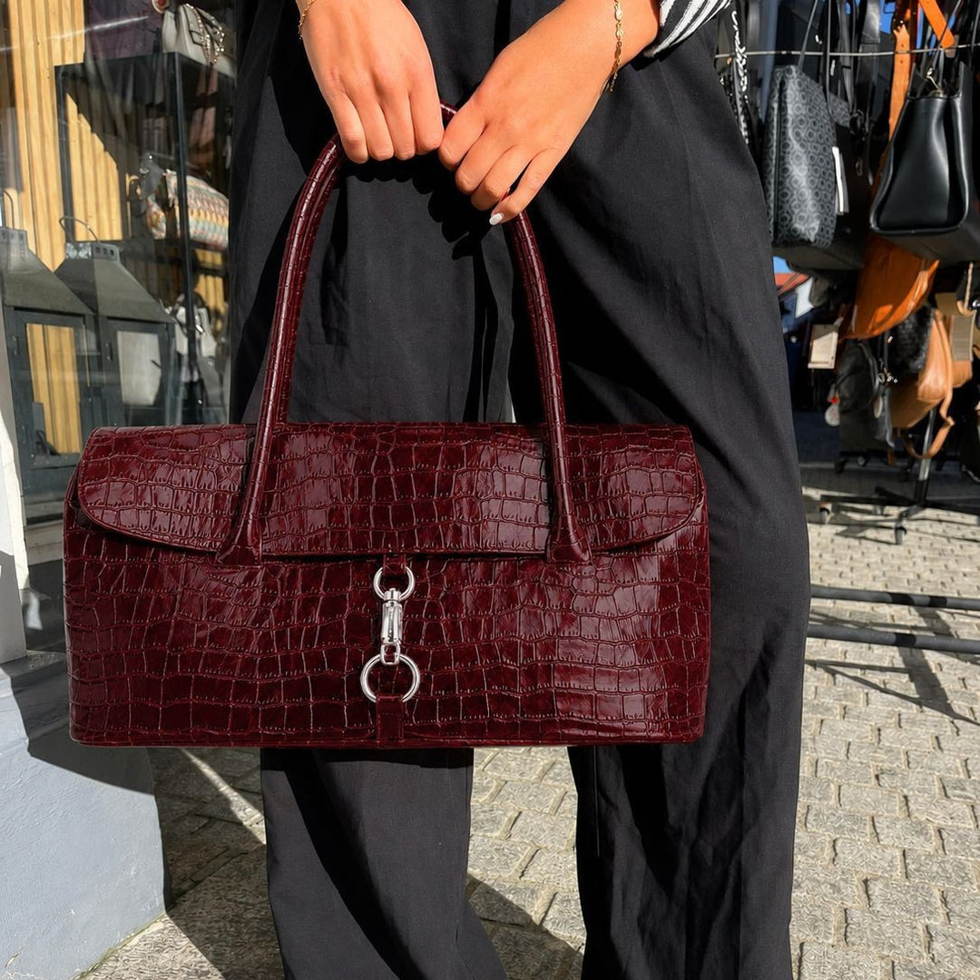 Elegante Krokodilmuster-Handtasche