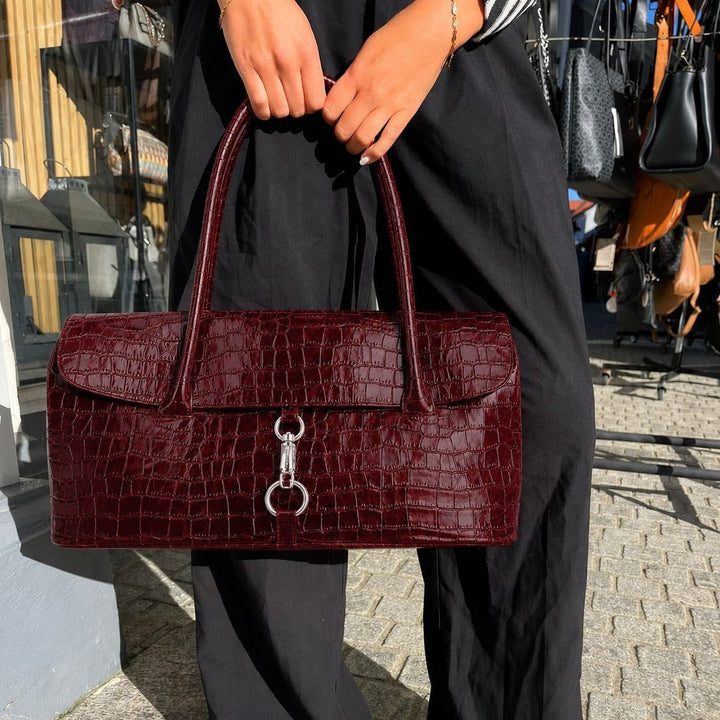 Elegante Krokodilmuster-Handtasche