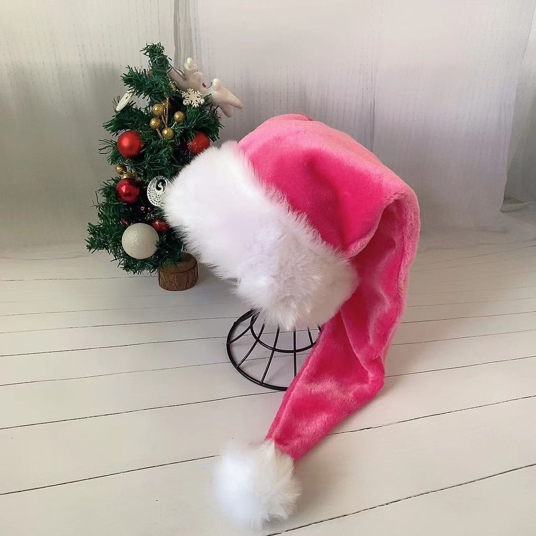 Weihnachtsmütze aus Plüsch mit luxuriösem Kunstfell