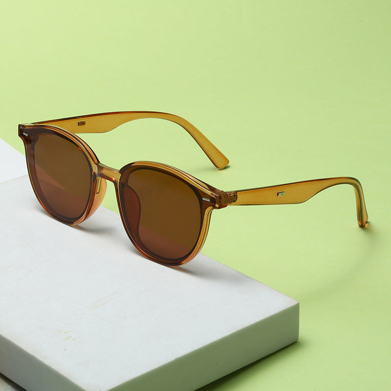 Damen Modische Sonnenbrille mit trendigem, rundem Rahmen und UV-Schutz Karnz