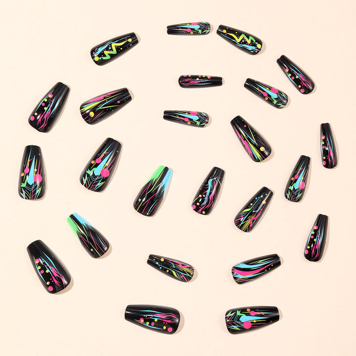 Neon Abstract Artistic Nail Art Extensions Karnz