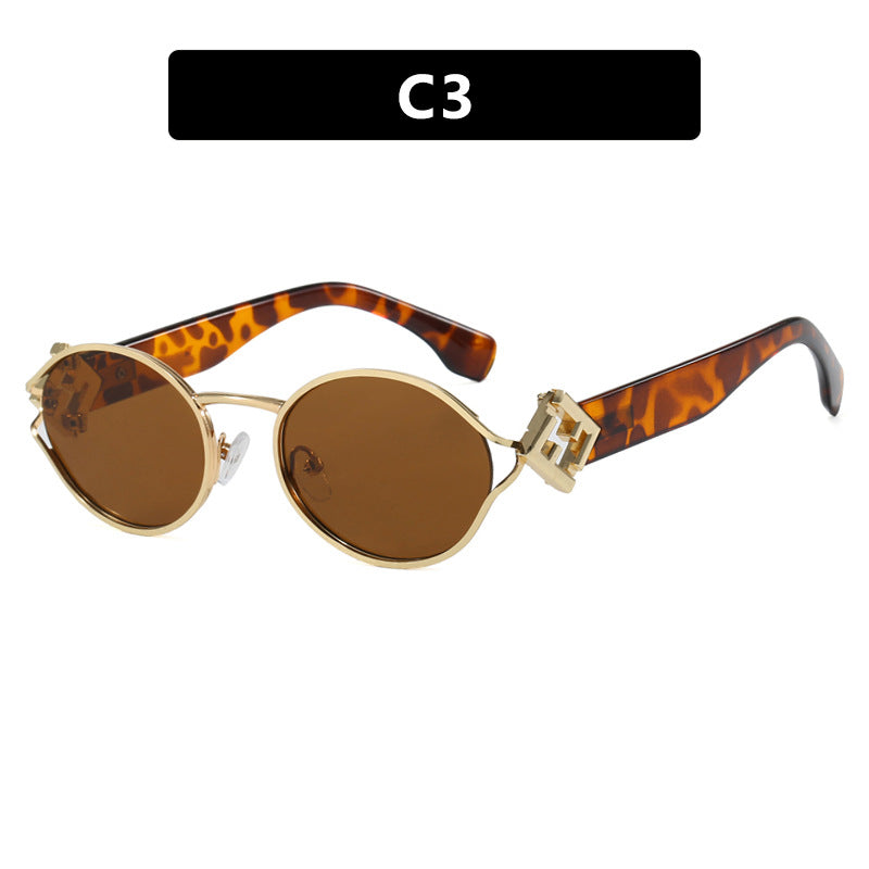 Damen modische Sonnenbrille mit elegantem Metallrahmen und UV-Schutz Karnz