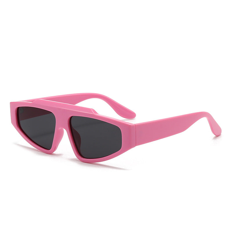 Damen futuristische Designer-Sonnenbrille mit markantem Rahmen Karnz