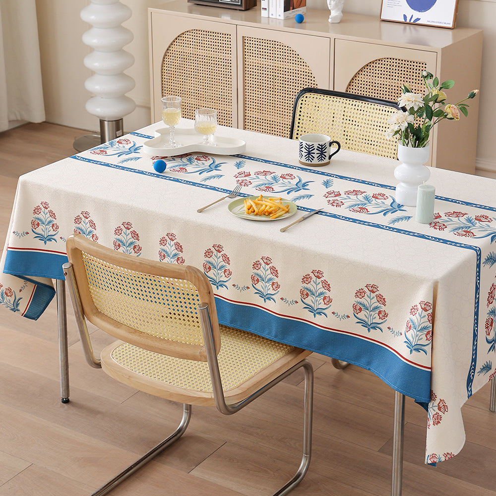 Wasserabweisende rechteckige Tischdecke mit Paisley-Muster und beschichteter Baumwolloptik Karnz