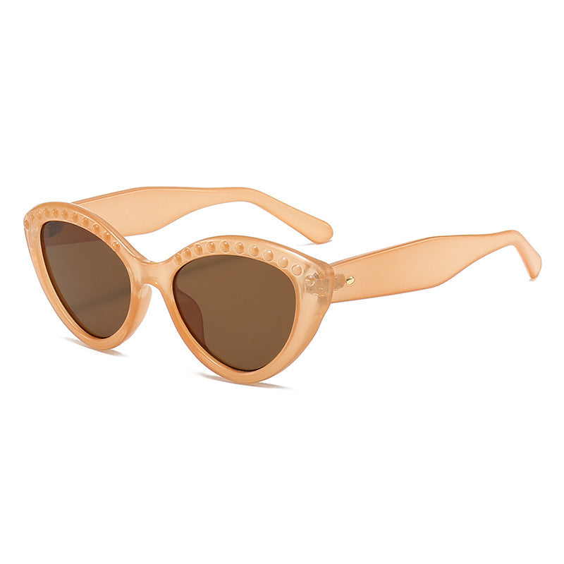 Damen Cat-Eye Sonnenbrille mit glitzernden Details Karnz