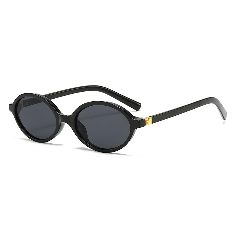 Damen modische ovale Brille mit goldenen Akzenten Karnz