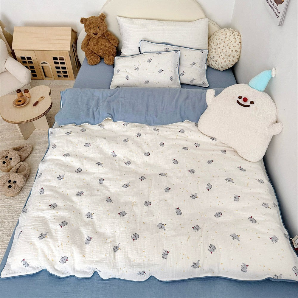 Wendbare Musselin-Kinderbettdecke mit Teddybären-Druck