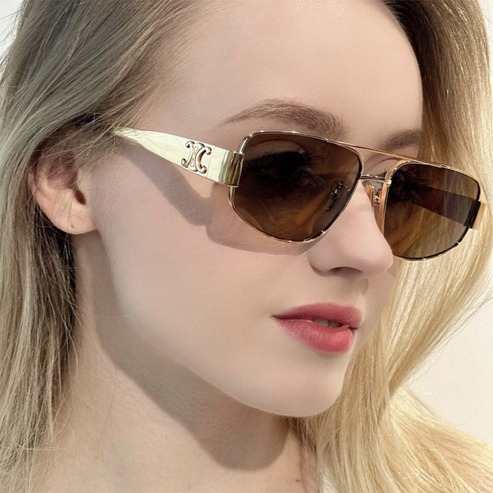 Damen Sportliche Sonnenbrille mit polarisierendem Gläser und elegantem Metallrahmen Karnz