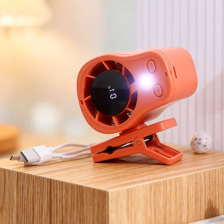 Damen Tragbarer Klammerventilator mit digitaler Geschwindigkeitsanzeige Karnz