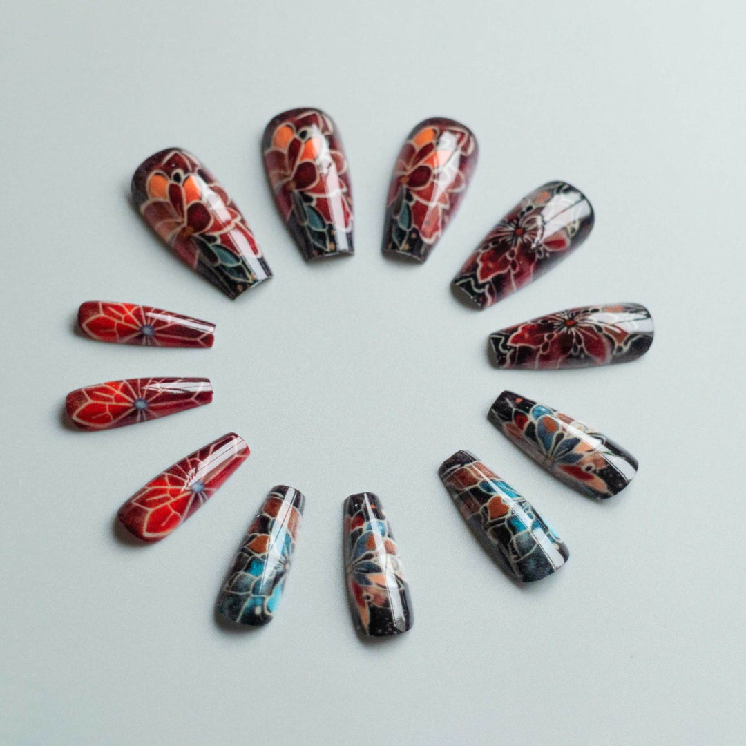 Aufwendiges Blumennagelkunst-Design-Kit