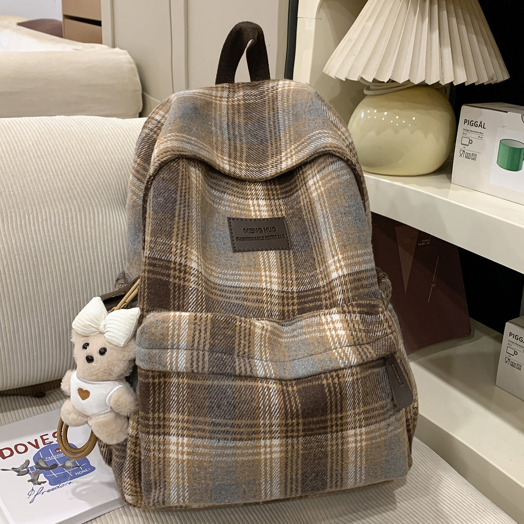 Gemütlicher Karomuster Rucksack Karnz