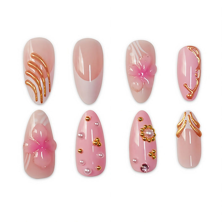 Premium Floral Designer Press-On Nails Karnz