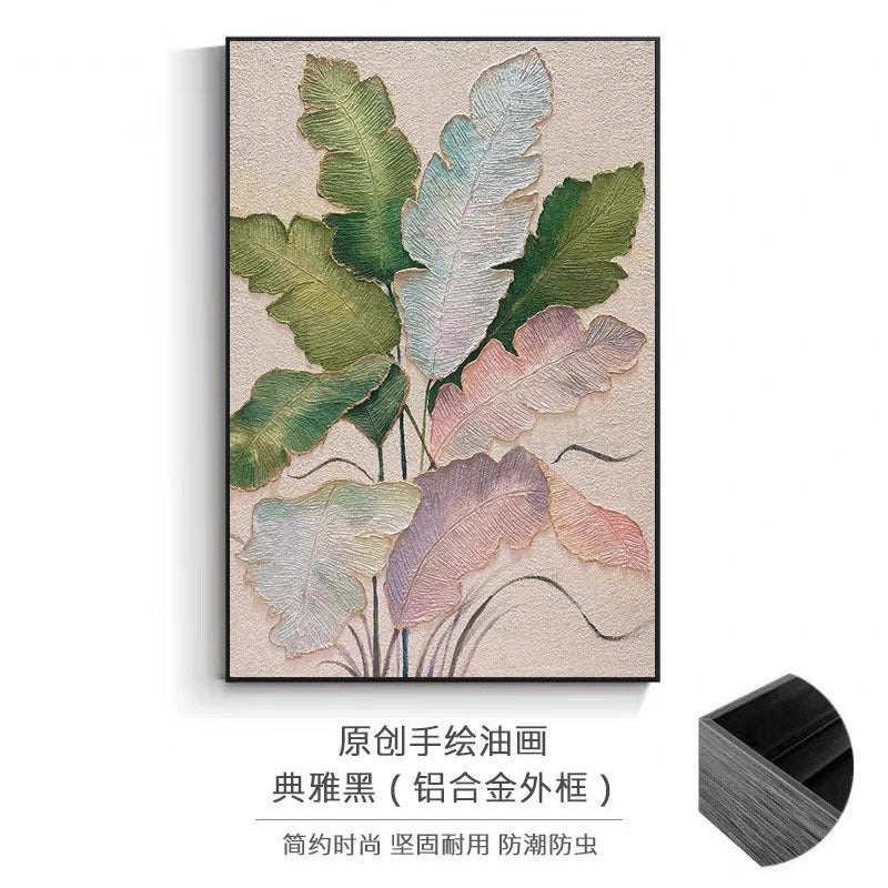 Texturiertes Botanisches Blatt Leinwandkunst