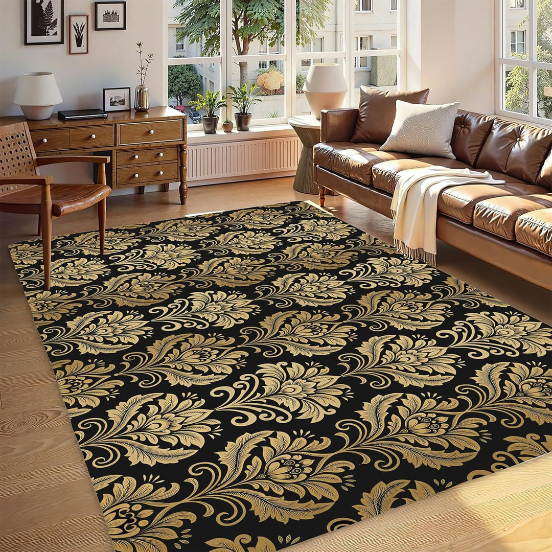 Abstract Leaf Print Teppich