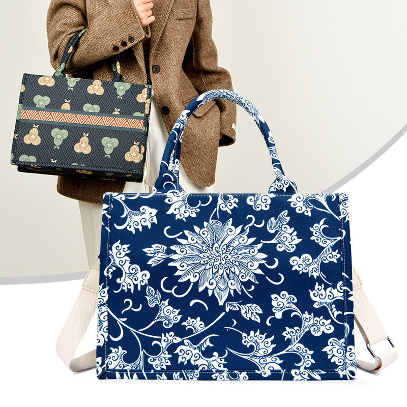 Blumenmuster Schultertasche Karnz