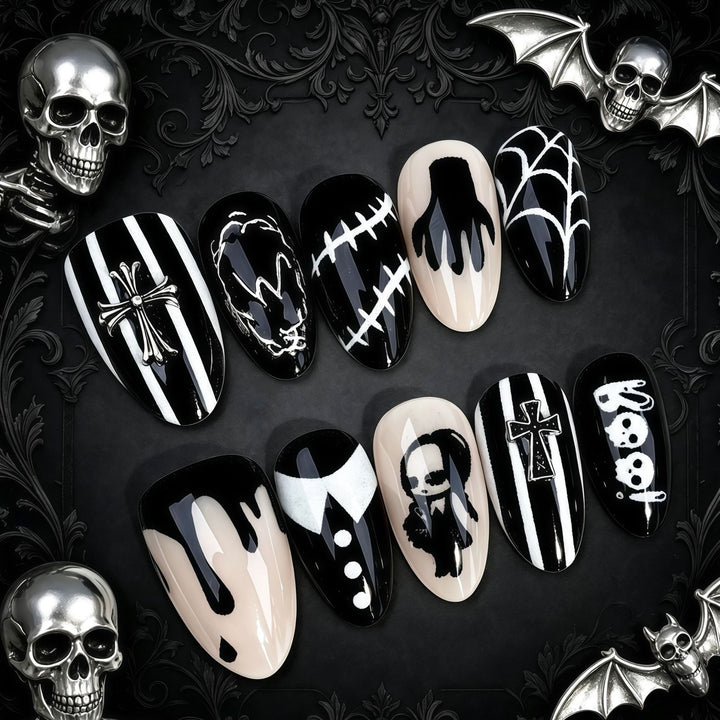 Themenbezogenes Gothic Press-On Nail Set