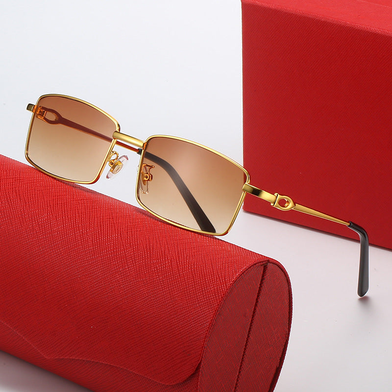 Damen elegante Halbrahmenbrille mit feinem Metallgestell Karnz