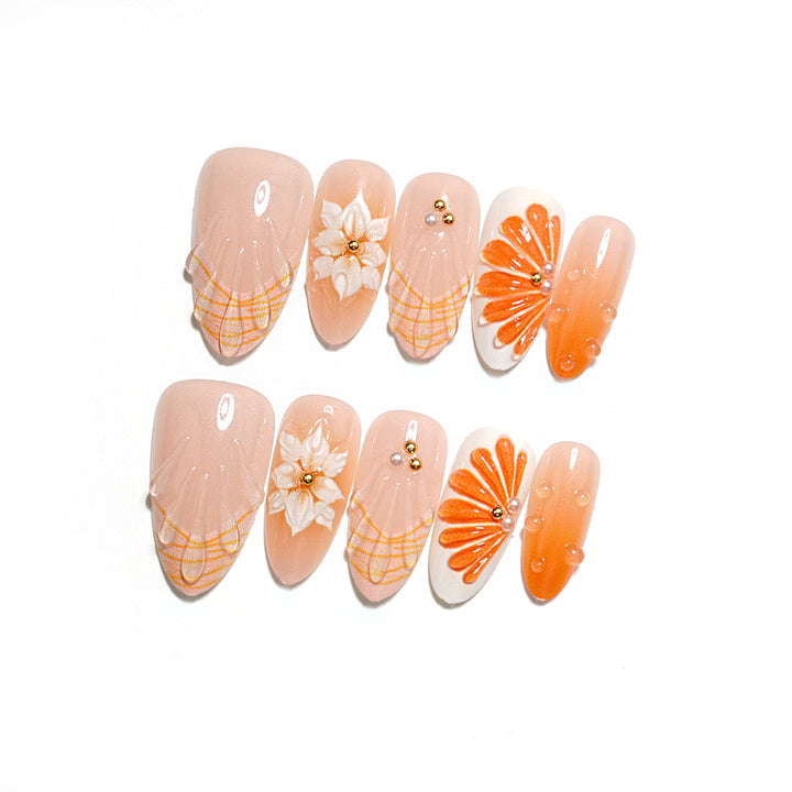 Elegantes dekoratives Press-On-Nagelset