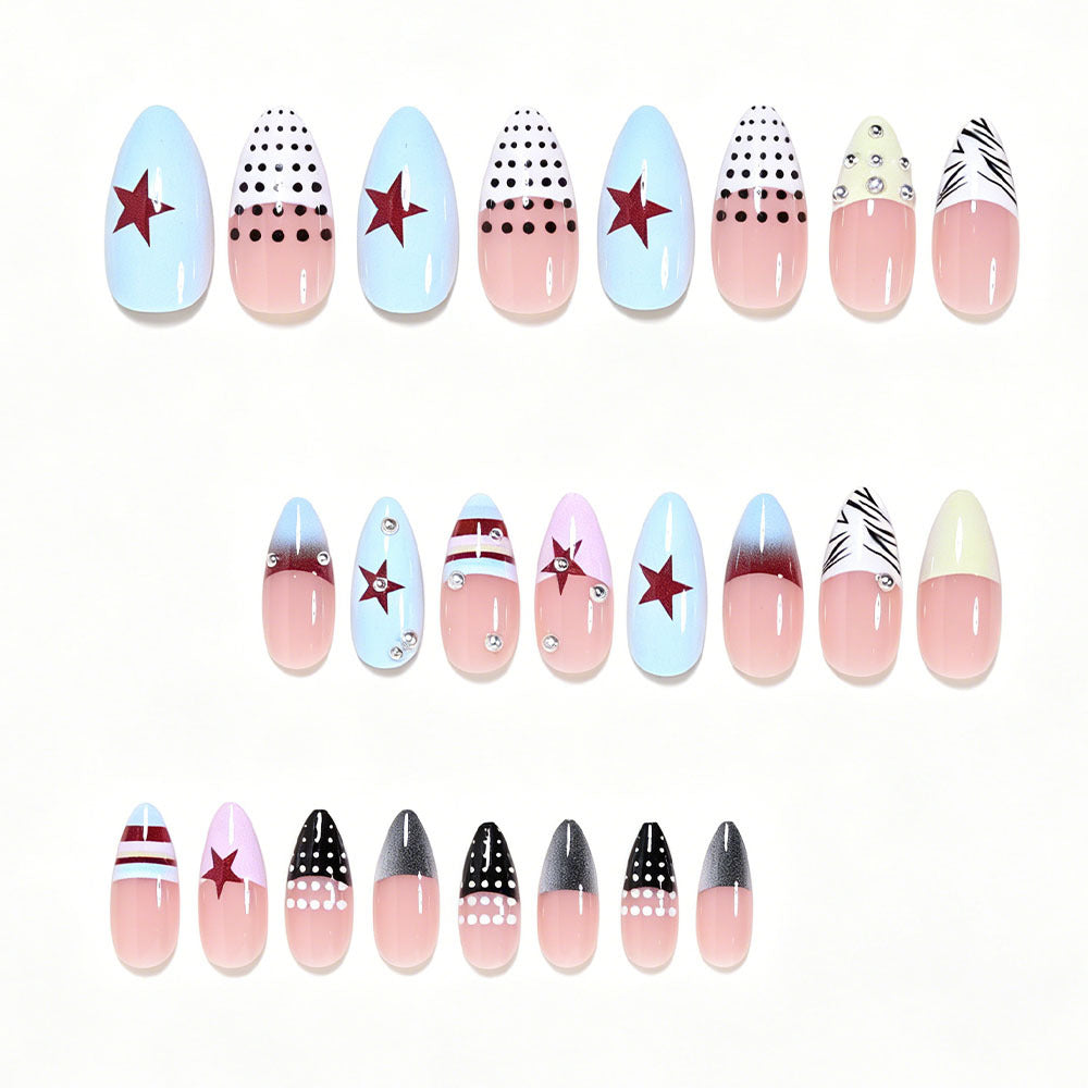 Künstlerische Stiletto Press-On Nagelkunst Kollektion Karnz