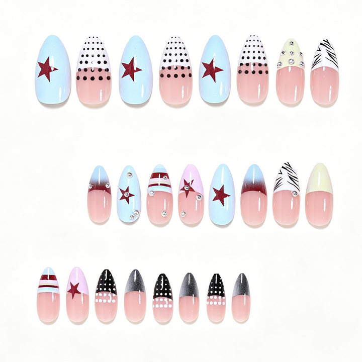 Künstlerische Stiletto Press-On Nagelkunst Kollektion Karnz