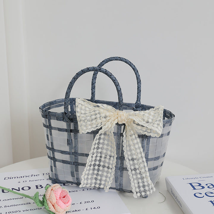Damen Florale Korbtasche mit Spitze Karnz