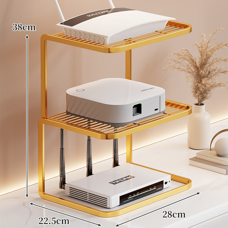 Belüfteter Desktop-Router- und Modemständer-Organizer