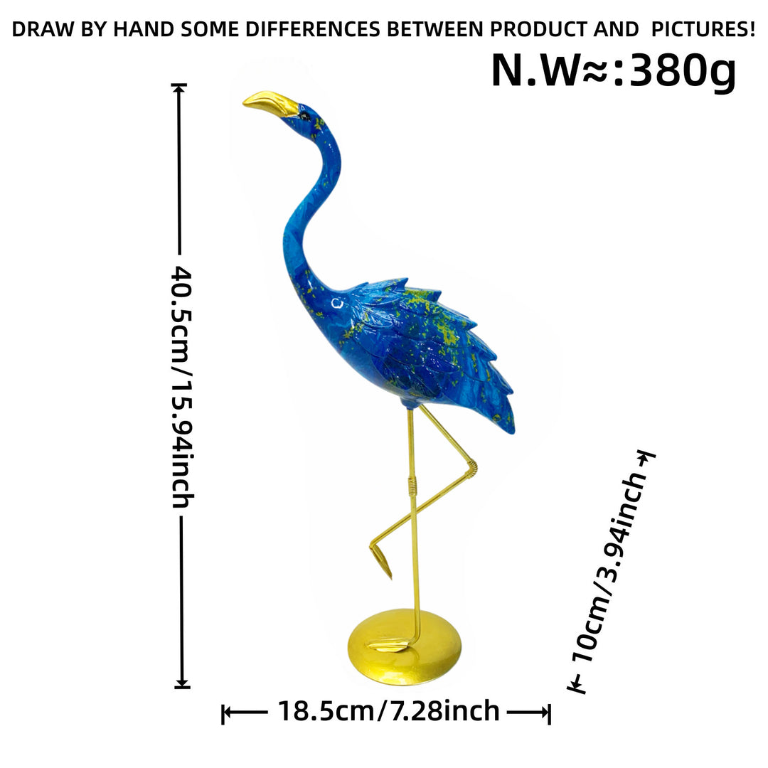 Künstlerisch gestaltete Flamingo Skulptur Karnz