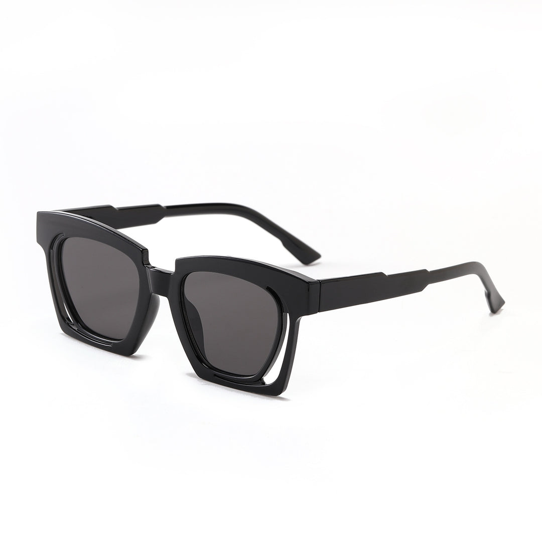 Damen trendige geometrische Sonnenbrille mit stilvollem, quadratischem Rahmen Karnz