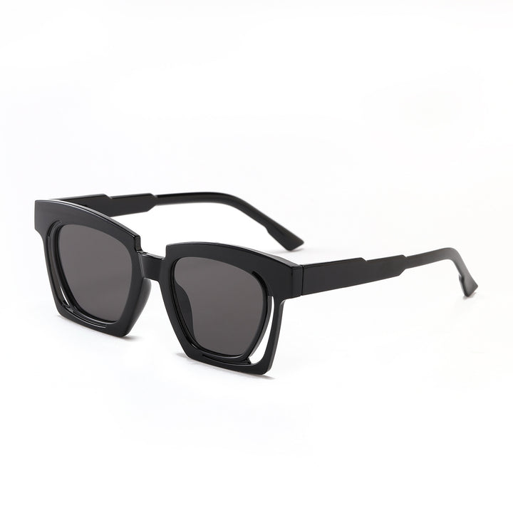 Damen trendige geometrische Sonnenbrille mit stilvollem, quadratischem Rahmen Karnz