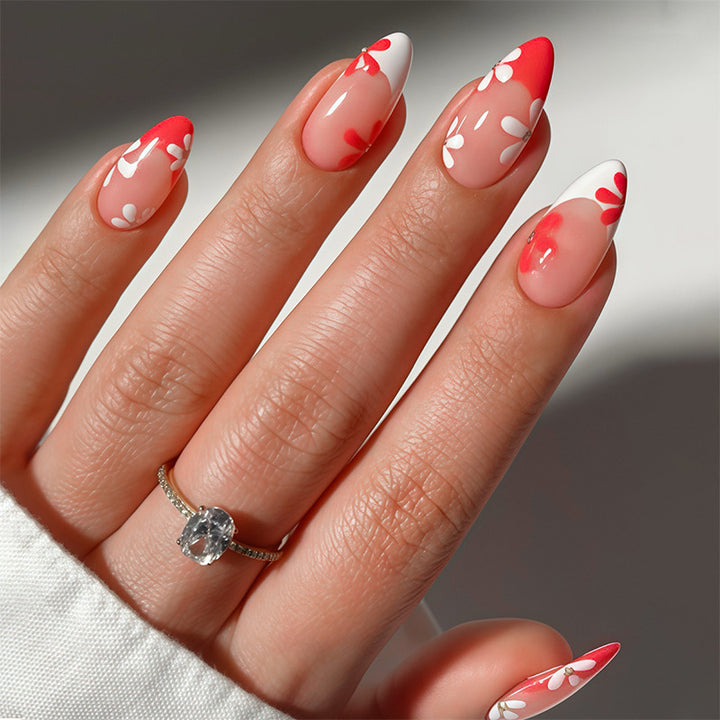 Blumenmuster Press-On Nail Set Karnz