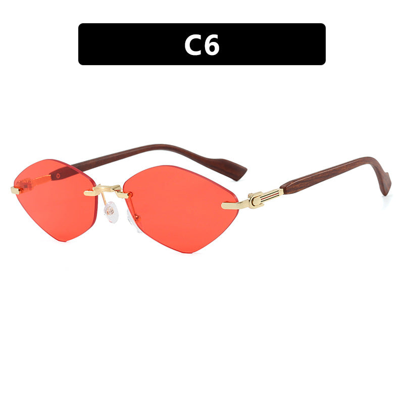 Damen geometrische Sonnenbrille mit luxuriösen Holzarmen und polarisierten Gläsern Karnz