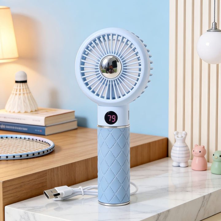 Damen Tragbarer Handventilator mit LED-Anzeige und USB-Ladefunktion Karnz