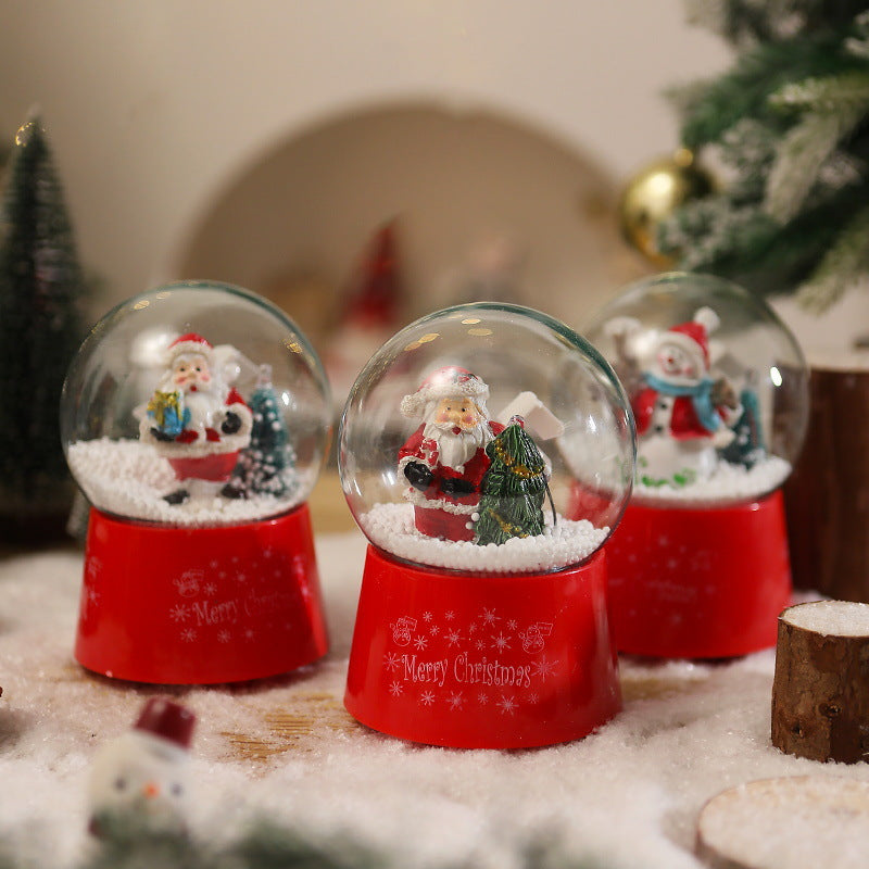 Schneekugel mit Weihnachtsmann und Tannenbaum Karnz