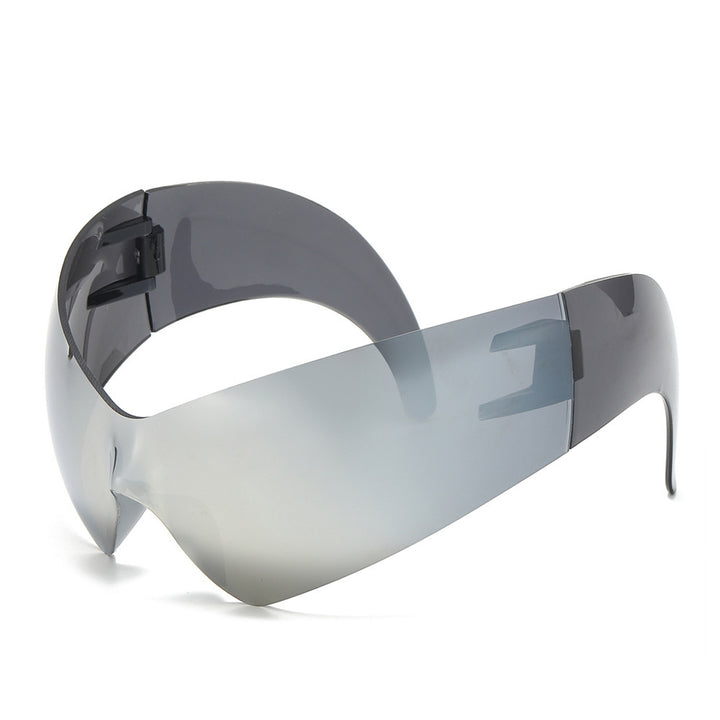 Futuristische Übergroße Shield Sonnenbrille Karnz