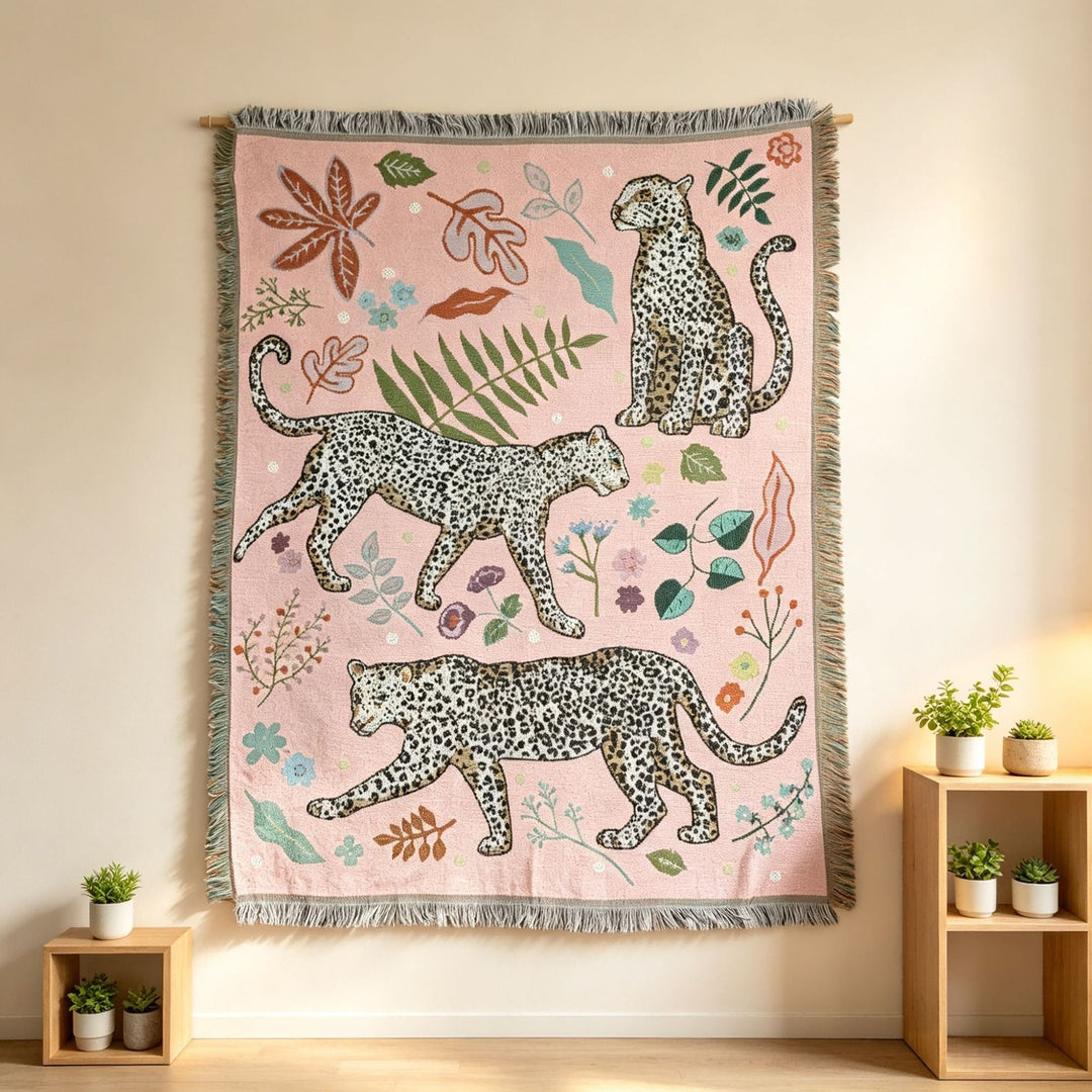Künstlerische Leopard-Themen Wandteppich Decke
