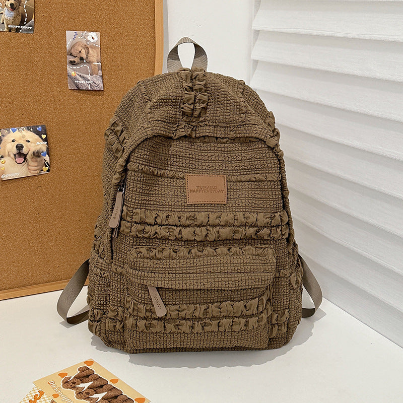 Charmanter Strukturierter Lässiger Rucksack