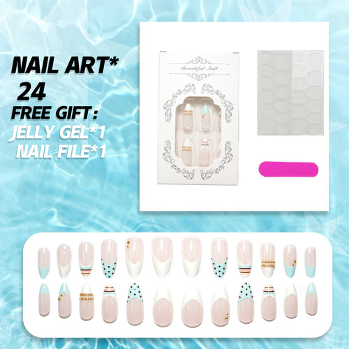 Premium Dekorative Press-On Nagelset