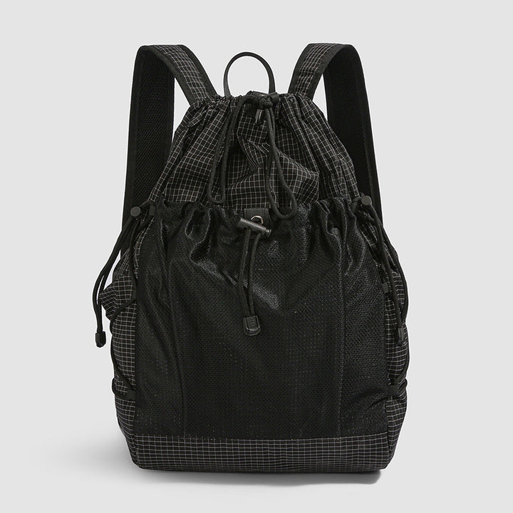 Vielseitiger Mesh-Panel Kordelzug Rucksack Karnz