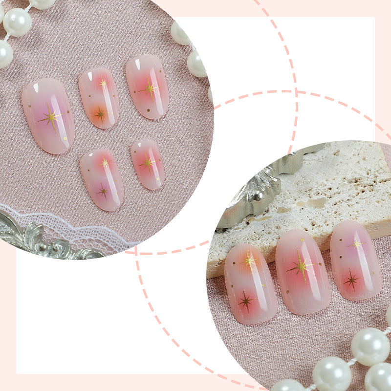 Künstlerischer Press-On Nagelset mit lebhaften Stern-Designs Karnz