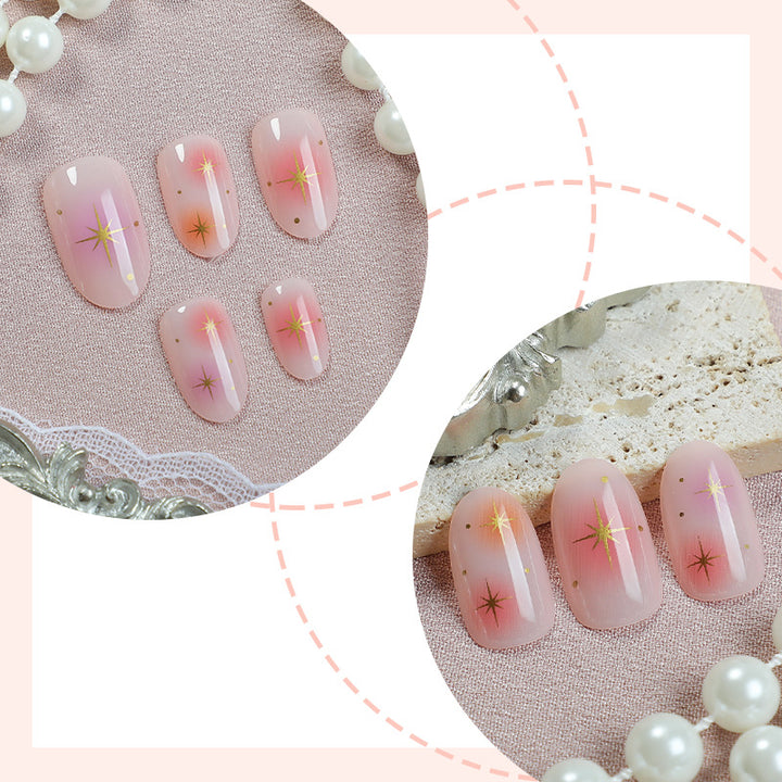 Künstlerischer Press-On Nagelset mit lebhaften Stern-Designs Karnz