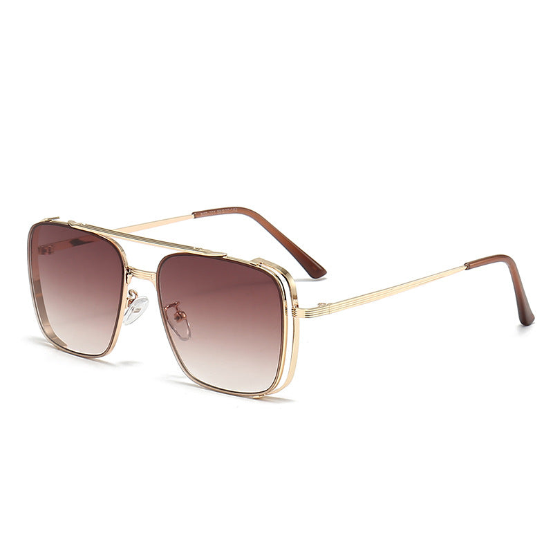Damen modische quadratische Sonnenbrille mit elegantem Metallrahmen Karnz