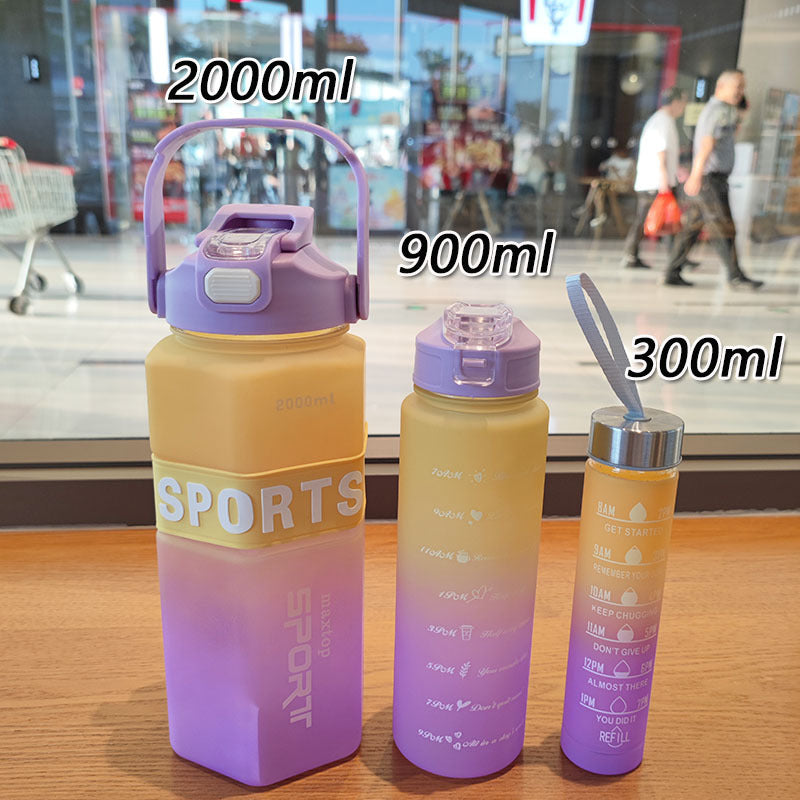 Damen Sport-Wasserflasche mit motivierenden Skalen Karnz