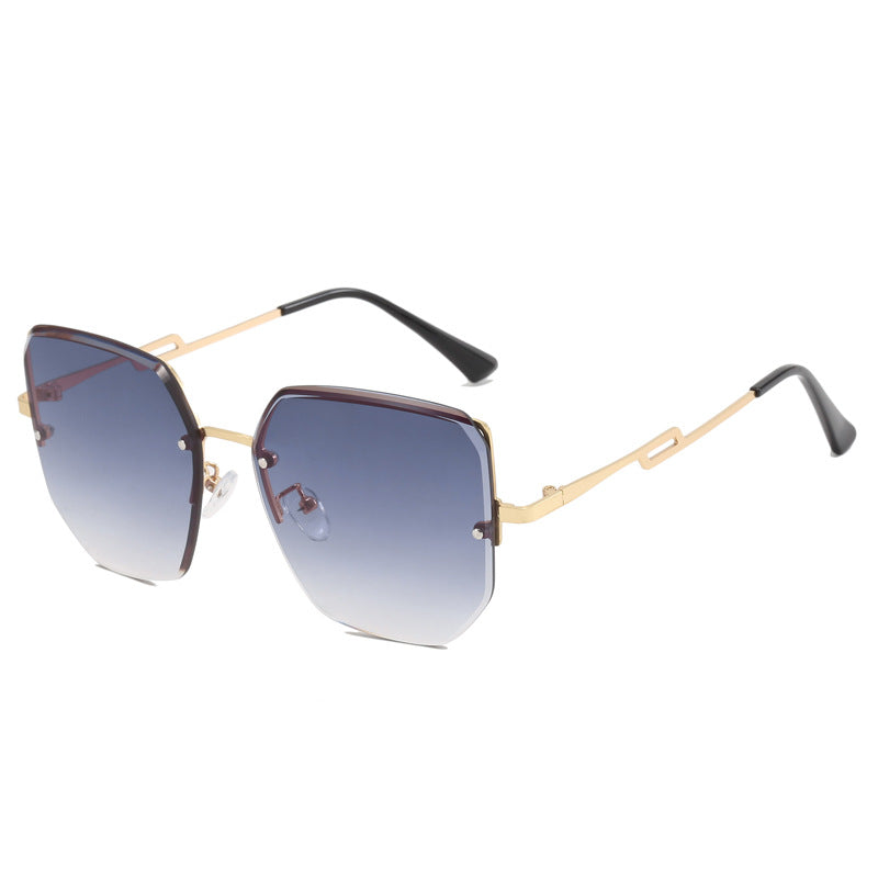 Damen geometrische Designer-Sonnenbrille mit verspiegelten Gläsern Karnz