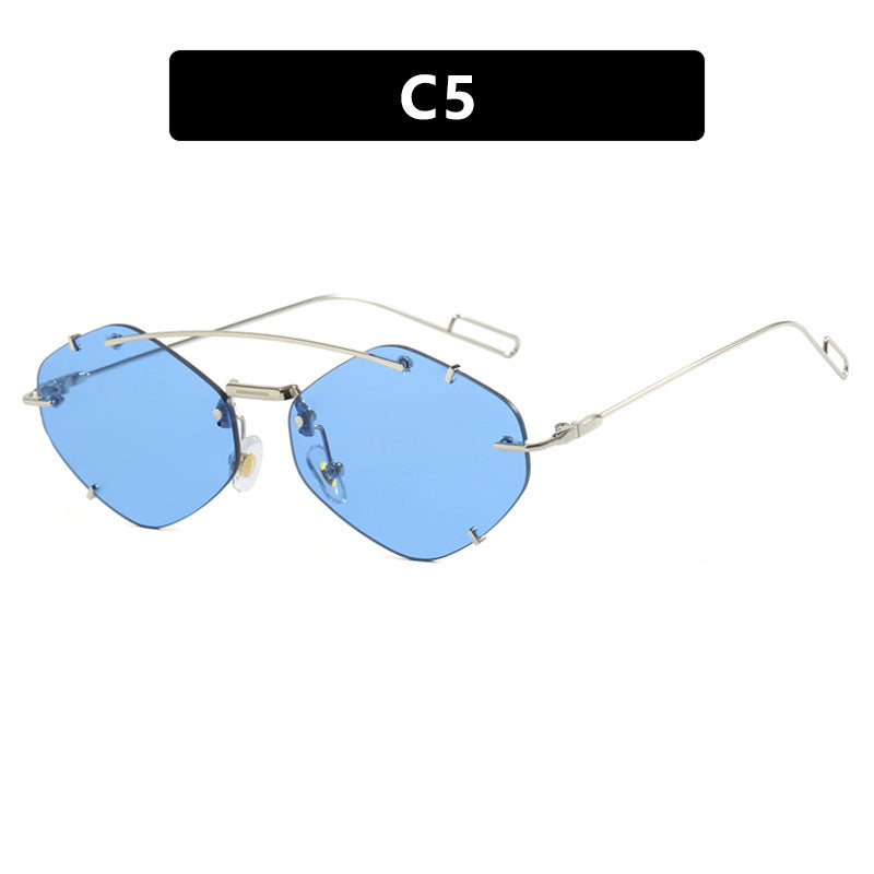 Damen geometrische Sonnenbrille mit ultraleichtem Metallrahmen Karnz