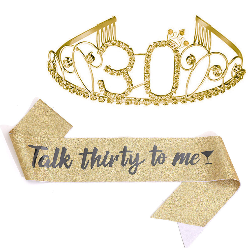 Damen Glitzernde Tiara mit festlichem "50 & Fabulous"-Design Karnz