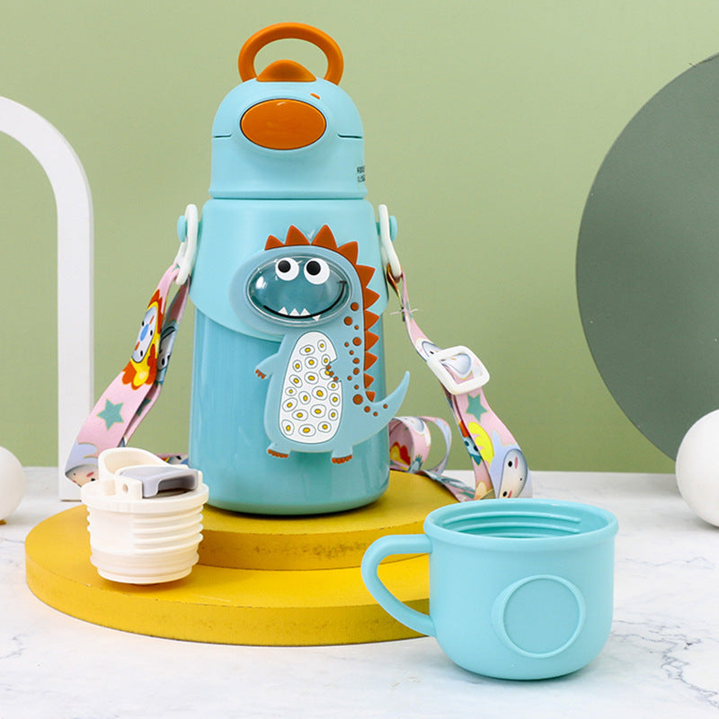 Damen Isolierte Trinkflasche mit niedlichem Kaninchen-Design und praktischem Tragegurt Karnz
