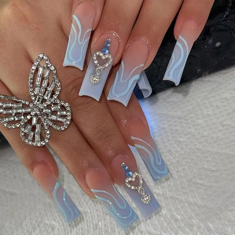 Elegant gestaltete grafische abstrakte Nagelkunstverlängerungen Karnz