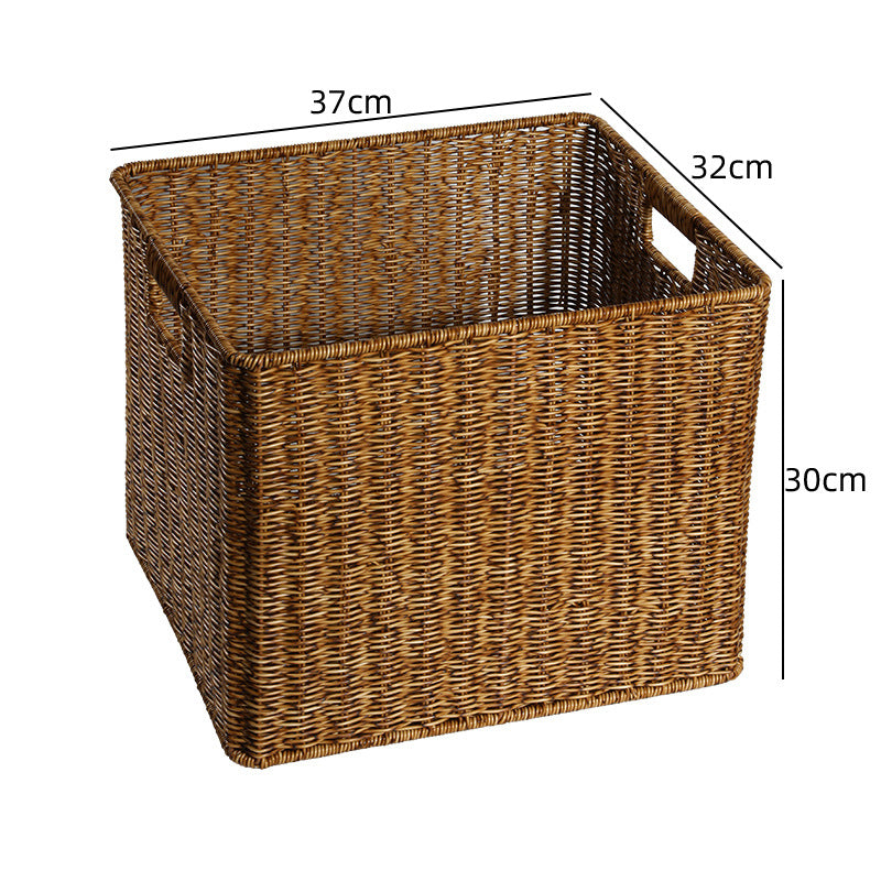 Unisex Rechteckiger Aufbewahrungskorb aus geflochtenem Rattan Karnz