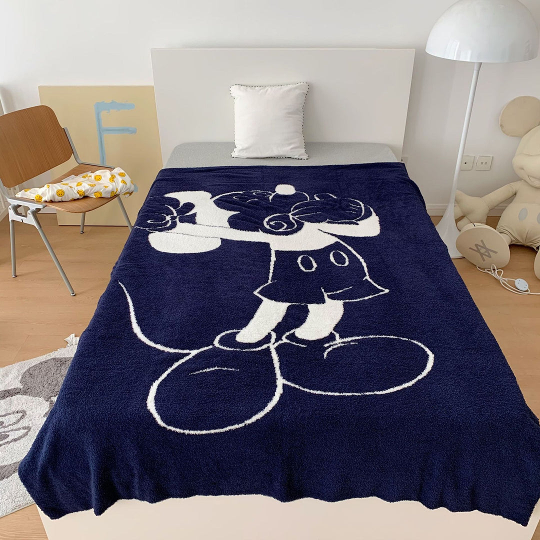 Kuschelige Tagesdecke aus Mikrofaser mit großem gewebtem Cartoon-Motiv