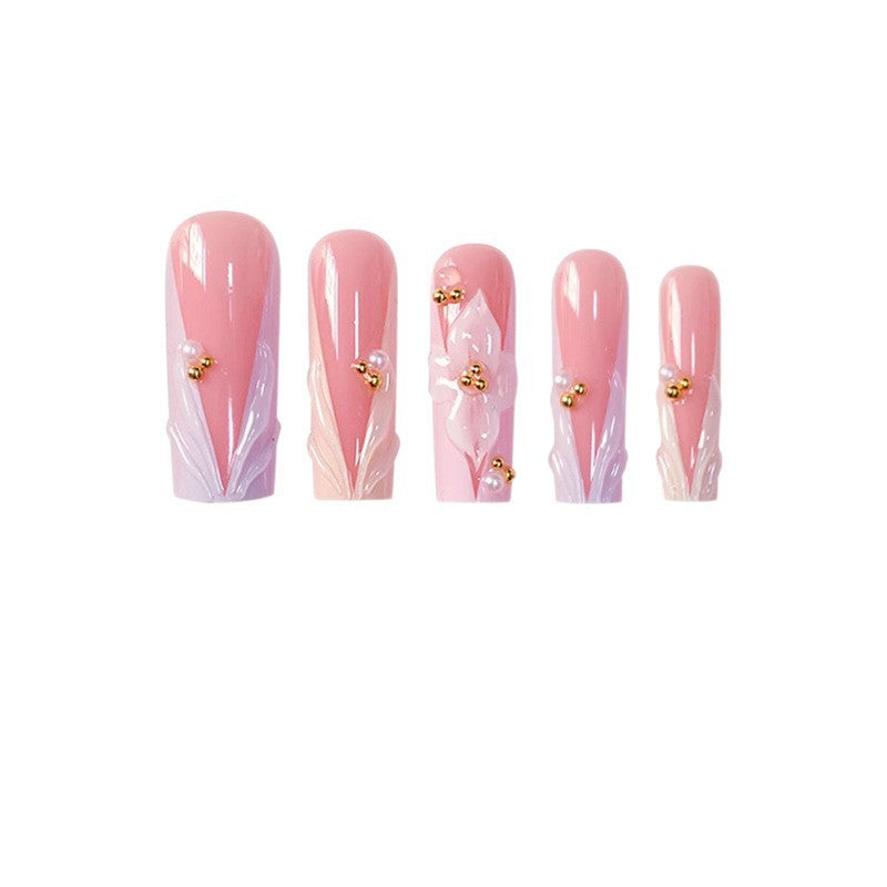 Florale Press-On Nagelverlängerungen Karnz